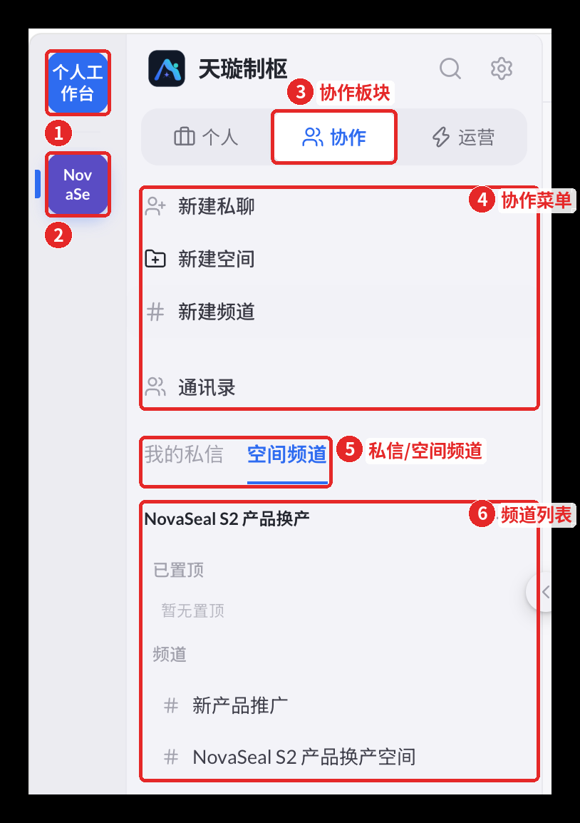 图 4  协作板块与空间频道列表